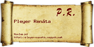 Pleyer Renáta névjegykártya